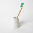 concrete terrazzo toothbrush holder white