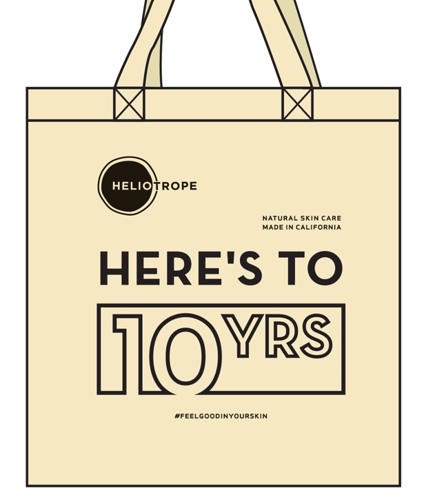 heliotrope natural cotton tote bag
