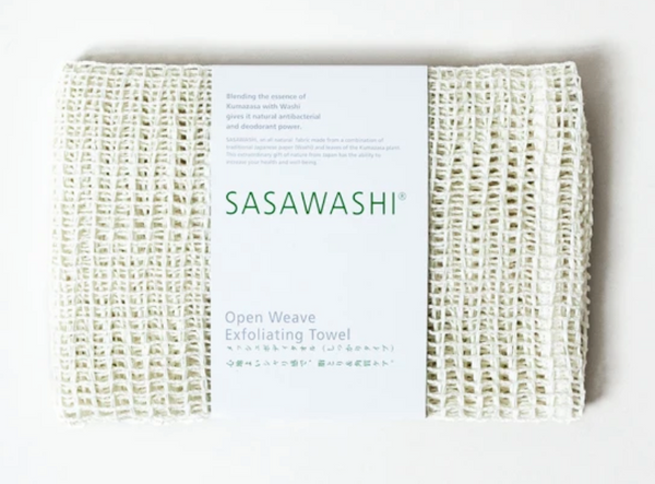 japanese body towel scrubber exfoliating open weave sasawashi natural fiber