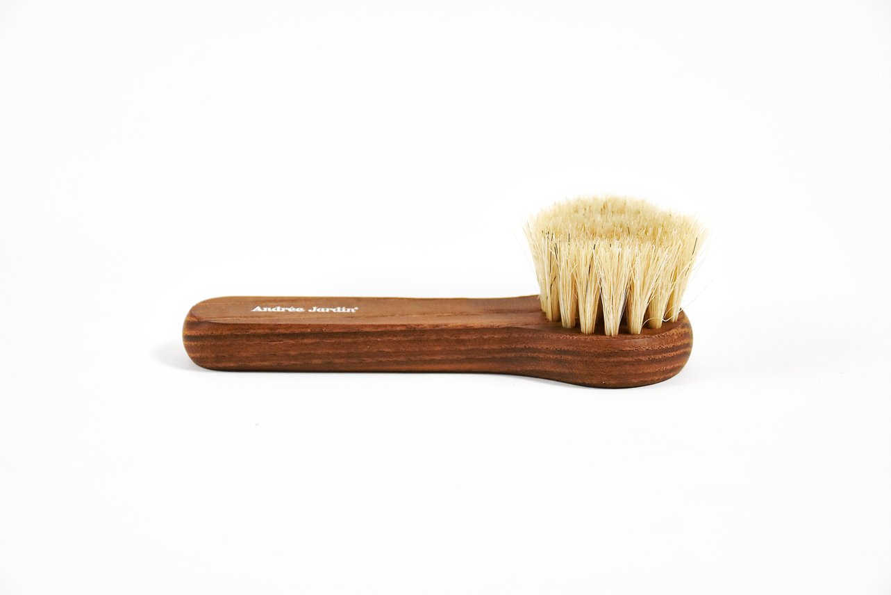 french wooden facial brush natural fiber