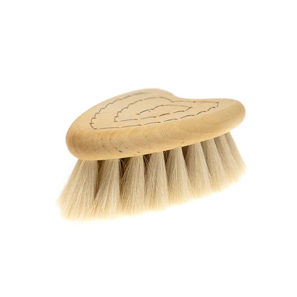 swedish baby hair brush heart wood natural bristles