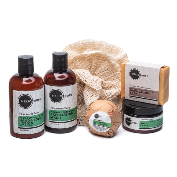 body care gift basket lotion shower gel exfoliator soap fizzy bomb body cream cloth sponge