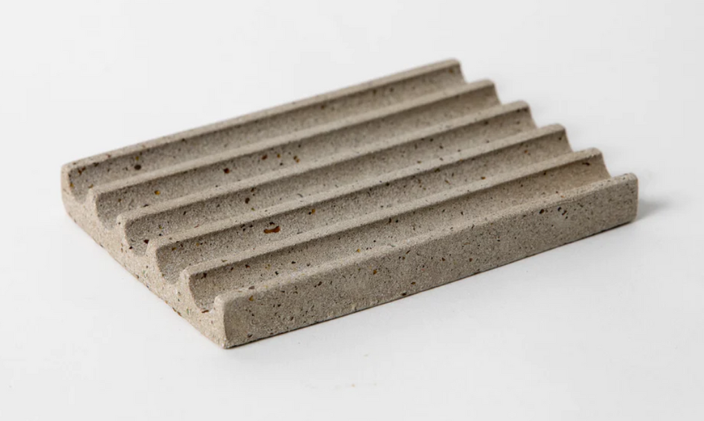 concrete terrazzo soap dish natural