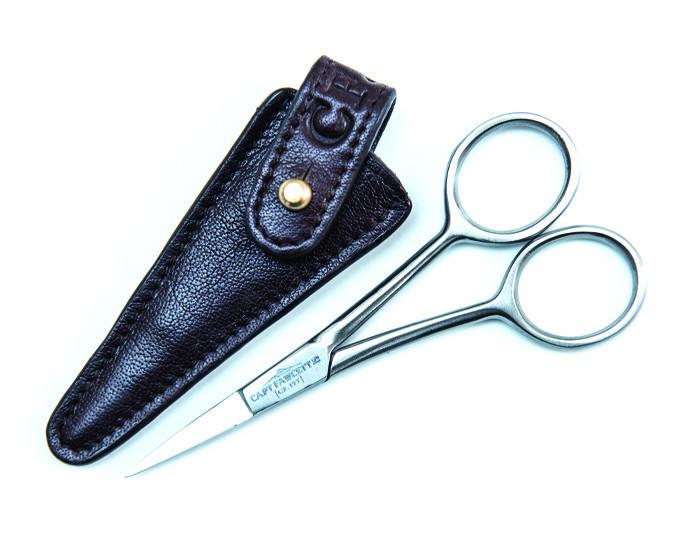 grooming scissors with leather pouch