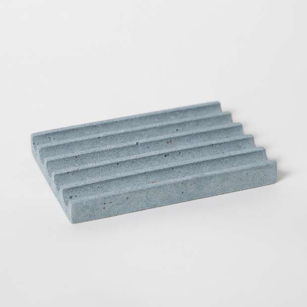 concrete terrazzo soap dish light blue