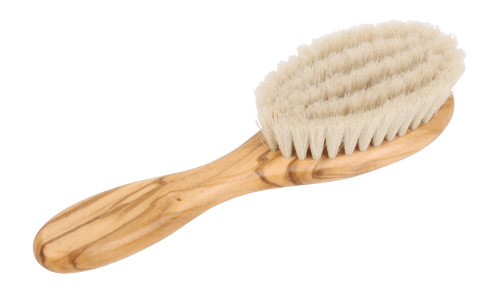 redecker german wooden brush for babies olivewood goat hair bristles