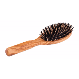 redecker german olivewood hair brush with wooden pins