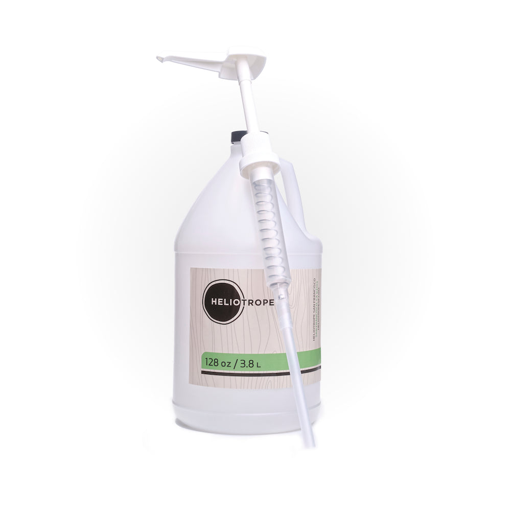 white gallon pump